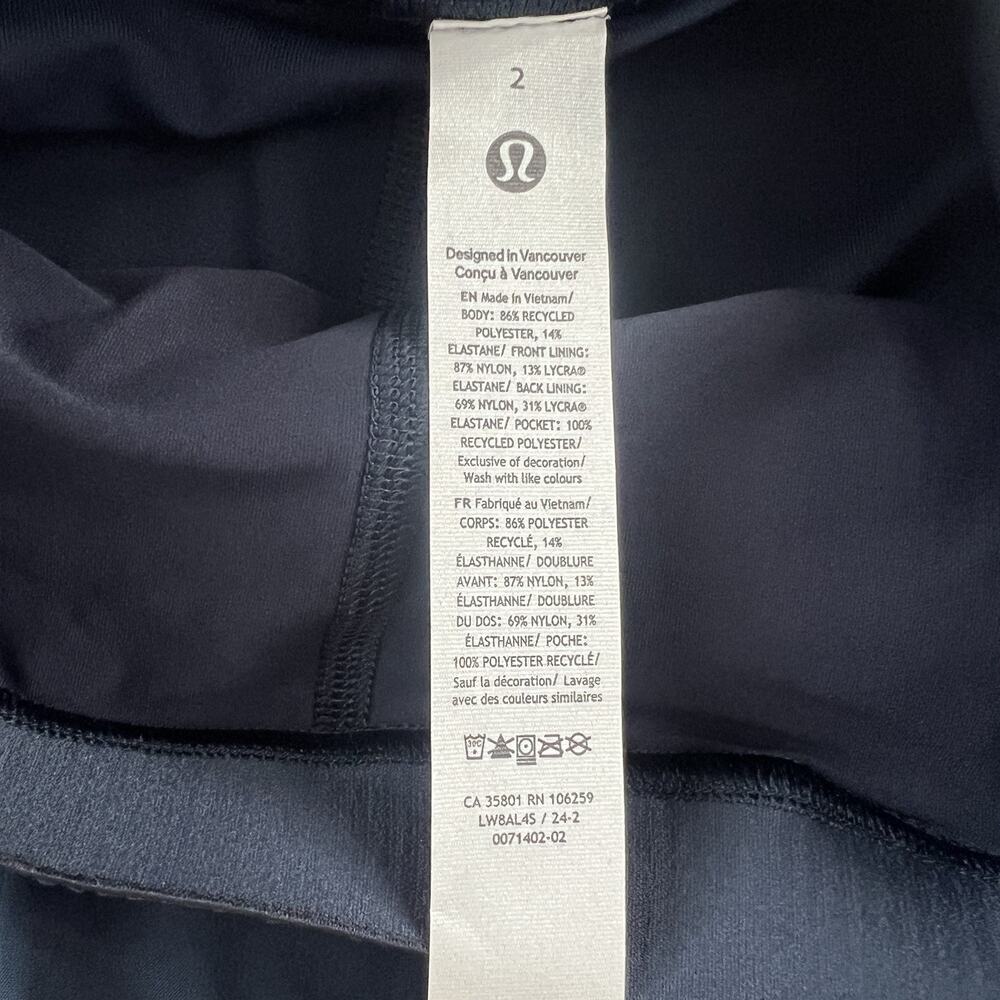 NWT Lululemon True Navy Blue Narrow Waistband Tennis Skirt High Rise Skort 2 - Picture 5 of 8
